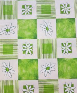 Poplin, zelene marjetice